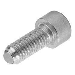 Ball-end thrust screws with head stainless steel, Form B, with flattened ball (K0381)