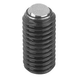 Ball-end thrust screws without head with flattened ball (K0383)
