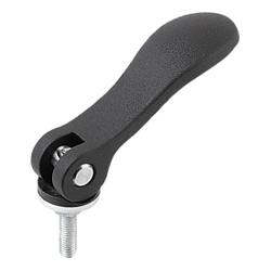 Cam levers adjustable external thread, steel or stainless steel (K0006)