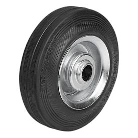 Wheels rubber tyres on steel plate rims (K1776)