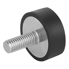 Rubber buffers steel or stainless steel, type D (K0571) K0571.015015551