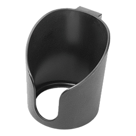 Cup holder plastic for aluminium profiles, closed or open (K1632)