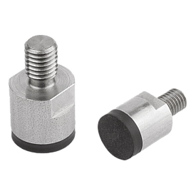 Magnets deep pot with threaded pin NdFeB, rubber magnetic face (K1397)