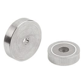 Magnets shallow pot with counterbore SmCo with stainless-steel housing (K1399)
