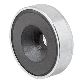 Magnets shallow pot with countersink hard ferrite (K0555)