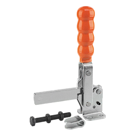 Toggle clamps vertical with flat foot and full holding arm (K0061)