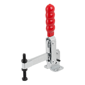 Toggle clamps vertical with flat foot and full holding arm (K1258)