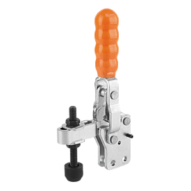 Toggle clamps vertical with straight foot and adjustable clamping spindle (K0055)