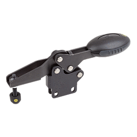 Horizontal antistatic toggle clamps with straight foot and adjustable clamping spindle (K0661)
