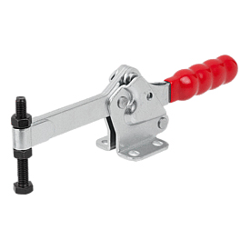 Toggle clamps horizontal with flat foot and full holding arm (K1435)