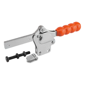 Toggle clamps horizontal with straight foot and full holding arm (K0073)