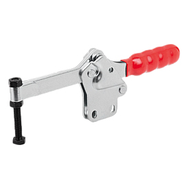 Toggle clamps horizontal with straight foot and full holding arm (K1433)