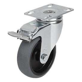 Swivel Castors with stop fix, electrically conductive (K1760)