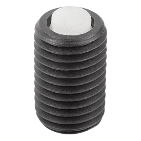 Self-aligning pads, adjustable with O-ring and hexagon socket, Form K, flattened POM ball smooth (K0290)