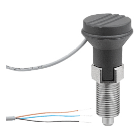 Indexing plungers steel or stainless steel with status sensor, hardwired, Form C (K1744)