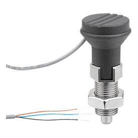 Indexing plungers steel or stainless steel with status sensor, hardwired, Form D (K1744)