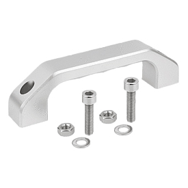 Pull handles stainless steel thru hole, Form A (K0198)
