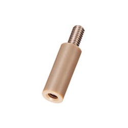 Spacer / round / brass / nickel-plated / double-sided internal thread / ARB-BE
