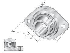 INA Two-Bolt Square Flange Units, Sheet Steel, Grub Screws in the Inner Ring, P Seal 0008634240000