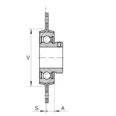 INA Two-Bolt Square Flange Unit, Sheet Steel, Oval, FlAN