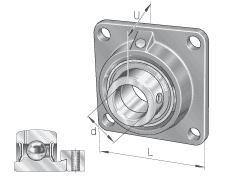 INA Four-Bolt Square Flange Units, Gray Cast Iron, Eccentric Locking Collar, P Seal 0008319560000