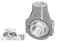 INA Take-Up Units, Gray Cast Iron, Radial Insert Ball Bearing with Eccentric Locking Collar, T Seal