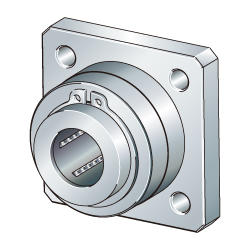 Linear ball bearing and housing units / KFB..-PP-AS with flange, sealed on all sides, relubrication facility