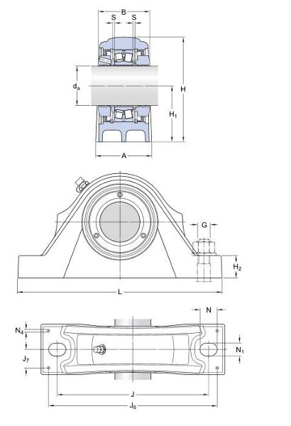 SKF Concentra Pillow Block Unit for Roller Bearings, Floating Bearings