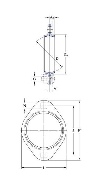 SKF Two-Bolt Square Flange Unit, Sheet Steel, Oval, Type PFT PFT 80