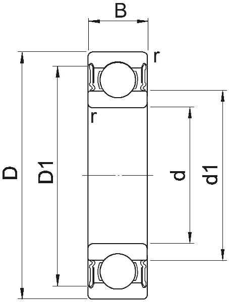 Deep groove ball bearings / single row / seals on both sides / SKF 6005-2RSH/C3
