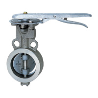 Stainless Steel UB (SCS13A / PTFE+SUS304) 10K Butterfly Valve (Lever) 10UB-100A