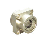 Bearing housings / stepped square flange / counterbore / retaining ring / double deep groove ball bearing / stainless steel / DSIS