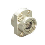 Bearing housings / stepped round flange, flattened on both sides / counterbore / double deep groove ball bearing / steel / nickel-plated / DEM