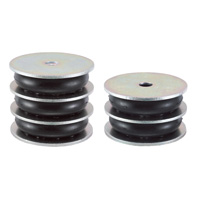 Rubber-metal buffers / crowned / fixing method selectable / low natural frequency, stackable / NR / Hs50 / RM / KURASHIKI KAKO RM-60-3HN