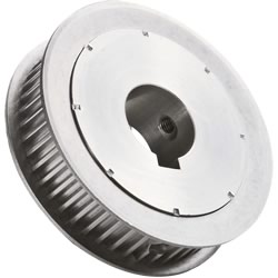 Timing belt pulleys / T10 / flanged pulley selectable / configurable / steel / burnished, chemically nickel-plated / T10-25 S1-T10-25-14AF-15T2X