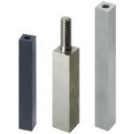 Square rods / stainless steel, steel / burnished, nickel-plated / end forms selectable