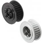 Timing belt pulleys with keyless bushings / L / flanged pulley deselectable / aluminium, steel / HPL
