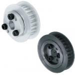 Timing belt pulleys with keyless bushings / sleeve ST, SH / S8M / flanged pulley deselectable / aluminium, steel