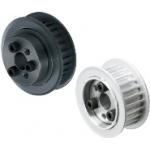 Timing belt pulleys with keyless bushings / P5M / flanged pulley deselectable / aluminium, steel