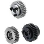 Spur gears with clamping sleeve / contact angle 20 degrees