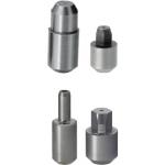 Locating pins / head shape selectable / small, chamfered flat head / press-fit spigot