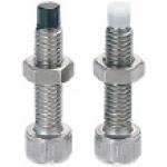 stopper bolts / hexagon socket / regular thread / PUR, POM protective cap at front / stainless steel / A90