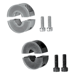 Set collars / stainless steel, steel / two-piece / damped SCSPD8