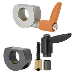 Set collars / flattened on one side / stainless steel, steel / wedge clamping / clamping lever SSCWD16-B