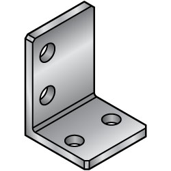 L-Shaped Finishing Angle Mounting Plate / Bracket -Custom Dimensions Type- LAFDN