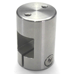 Stainless Steel Square / Round Bore Pipe Joint, Square / Threaded Type (2 Screws Parallel to the Shaft)