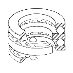 Axial deep groove ball bearings / single row / NSK 54312U