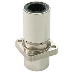 Linear ball bearings / central square flange / steel / untreated, anti-rust treatment / double bush / LFDK 