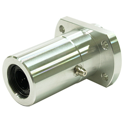 Linear ball bearings / guided round flange, stepped on both sides / aluminium