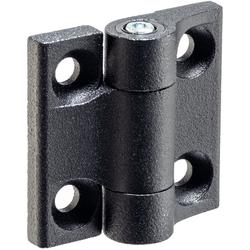 Torque hinges / conical countersinks / resistance adjustable / zinc die-cast / black / 25160.05xx / HALDER 25160.0510